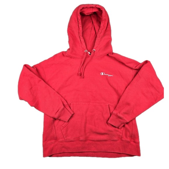 Champion Tops - Champion Hooded Sweat Shirt Reverse Weave Womens 2X Large Red Vintage 90s Y2K